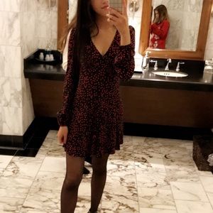Urban outfitters long sleeve polka dot dress
